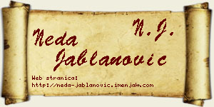 Neda Jablanović vizit kartica